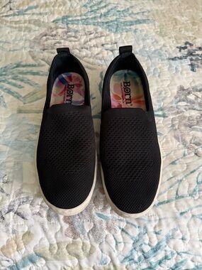 Born Women’s Black Knit Slip-On Flats